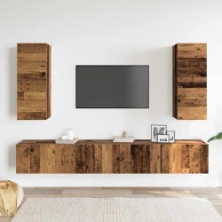 Ensemble de meuble TV mural 4 pcs vieux bois bois d'ingénierie 630120630120
