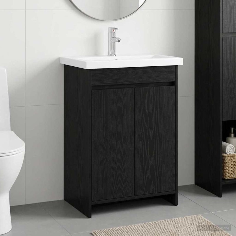 Ensemble de mobilier de salle de bain Chêne noir 630121630121
