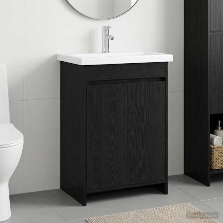 Ensemble de mobilier de salle de bain Chêne noir 630121630121