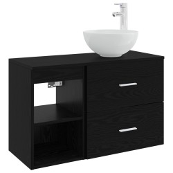 Ensemble de mobilier de salle de bain 2 pcs Chêne noir 630122630122