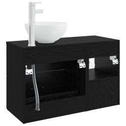 Ensemble de mobilier de salle de bain 2 pcs Chêne noir 630122630122