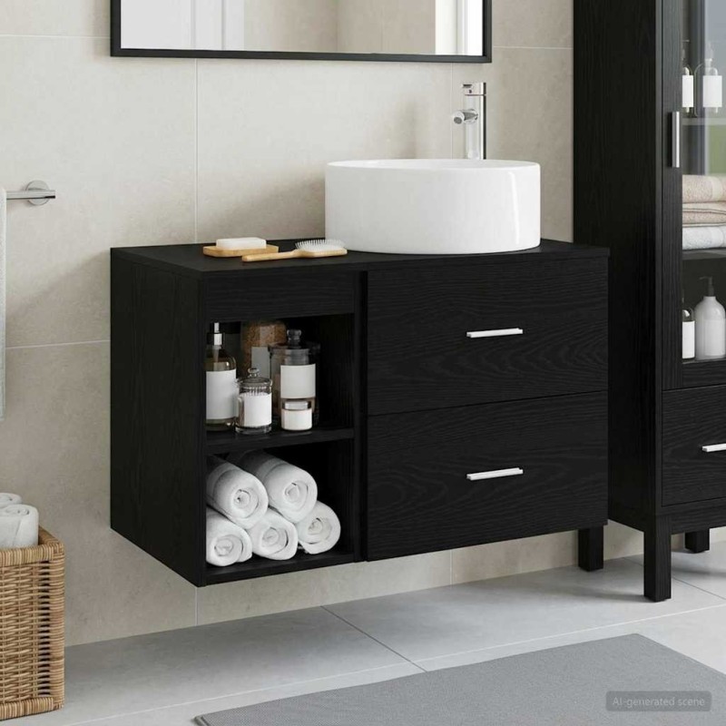 Ensemble de mobilier de salle de bain 2 pcs Chêne noir 630124630124