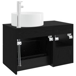 Ensemble de mobilier de salle de bain 2 pcs Chêne noir 630124630124