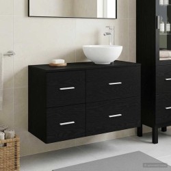 Ensemble de mobilier de salle de bain 2 pcs Chêne noir 630125630125