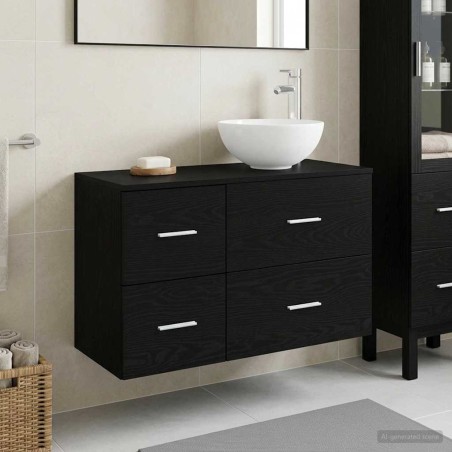 Ensemble de mobilier de salle de bain 2 pcs Chêne noir 630125630125