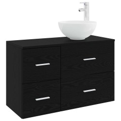 Ensemble de mobilier de salle de bain 2 pcs Chêne noir 630125630125