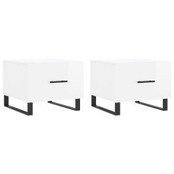 Tables basses 2 pcs blanc brillant 50x50x40cm bois d'ingénierie 630126630126