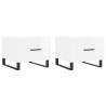 Tables basses 2 pcs blanc brillant 50x50x40cm bois d'ingénierie 630126630126