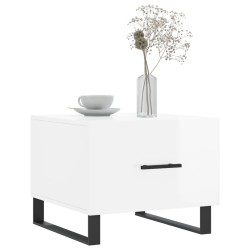 Tables basses 2 pcs blanc brillant 50x50x40cm bois d'ingénierie 630126630126