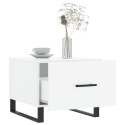 Tables basses 2 pcs blanc brillant 50x50x40cm bois d'ingénierie 630126630126