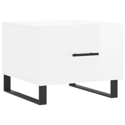 Tables basses 2 pcs blanc brillant 50x50x40cm bois d'ingénierie 630126630126