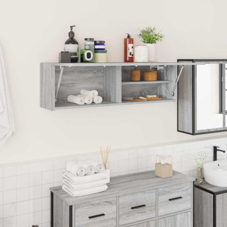 Armoire murale de bain sonoma gris 100x25x30 cm bois ingénierie 630128630128