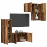 Meuble TV Montage mural 4 pcs Bois Ancien Bois d'ingénierie 630132630132