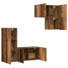 Meuble TV Montage mural 4 pcs Bois Ancien Bois d'ingénierie 630132630132