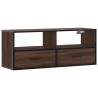 Meuble TV chêne marron 100x31x39,5cm bois d'ingénierie et métal 630134630134