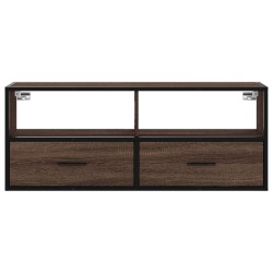 Meuble TV chêne marron 100x31x39,5cm bois d'ingénierie et métal 630134630134