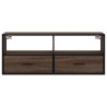 Meuble TV chêne marron 100x31x39,5cm bois d'ingénierie et métal 630134630134