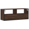 Meuble TV chêne marron 100x31x39,5cm bois d'ingénierie et métal 630134630134