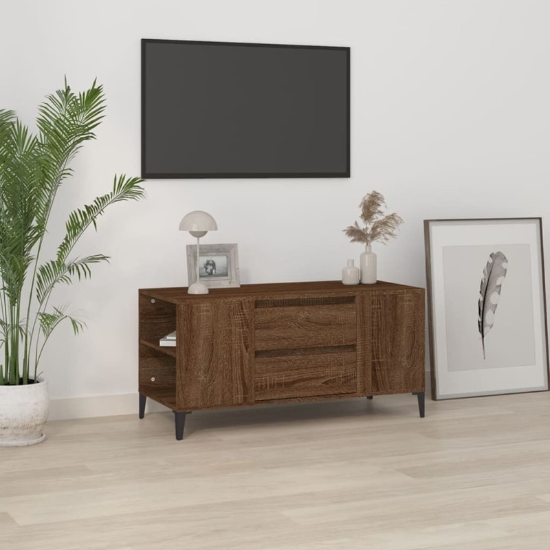 Meuble TV Chêne marron 102x44,5x50 cm Bois d'ingénierie 630135630135