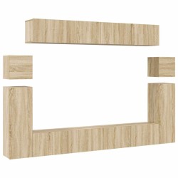 Ensemble de meubles TV 8 pcs Chêne sonoma Bois d'ingénierie 630136630136