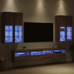 Ensemble de meuble TV mural avec éclairage LED 7 pcs 630140630140