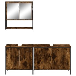 Ensemble de meubles de salle de bain 3 pcs Chêne fumé 630142630142