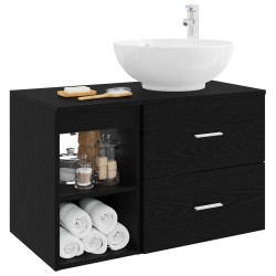 Ensemble de mobilier de salle de bain 2 pcs Chêne noir 630146630146