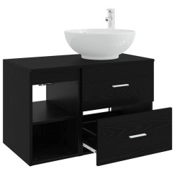 Ensemble de mobilier de salle de bain 2 pcs Chêne noir 630146630146