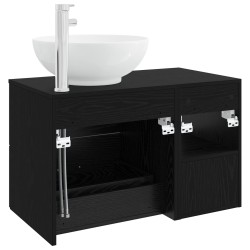 Ensemble de mobilier de salle de bain 2 pcs Chêne noir 630146630146