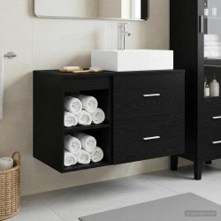 Ensemble de mobilier de salle de bain 2 pcs Chêne noir 630147630147