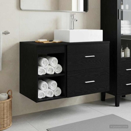 Ensemble de mobilier de salle de bain 2 pcs Chêne noir 630147630147