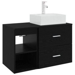 Ensemble de mobilier de salle de bain 2 pcs Chêne noir 630147630147