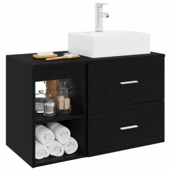 Ensemble de mobilier de salle de bain 2 pcs Chêne noir 630147630147