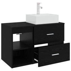Ensemble de mobilier de salle de bain 2 pcs Chêne noir 630147630147