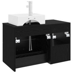 Ensemble de mobilier de salle de bain 2 pcs Chêne noir 630147630147