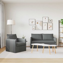 Ensemble de Canapés 2 pcs Gris foncé 156 x 82 x 85 cm Tissu 630150630150