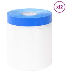 Film de masquage avec ruban adhésif 12 pcs Transparent et Bleu 630151630151