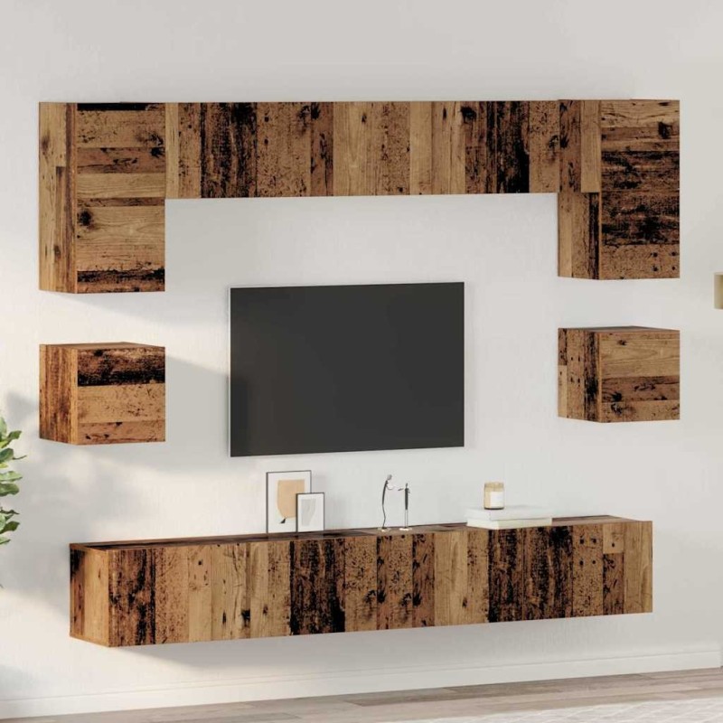 Ensemble meuble TV 8 pcs Bois Ancien Bois d'ingénierie 630157630157