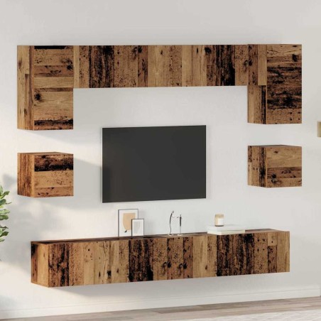 Ensemble meuble TV 8 pcs Bois Ancien Bois d'ingénierie 630157630157