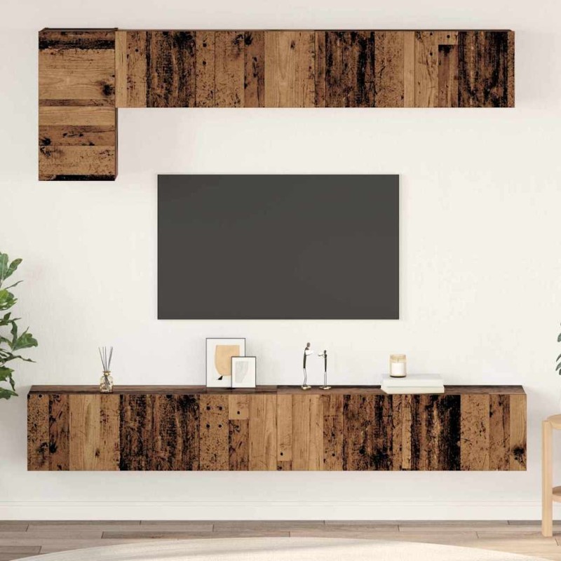 Ensemble meuble TV 5 pcs Bois Ancien Bois d'ingénierie 630158630158