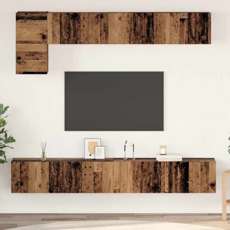 Ensemble meuble TV 5 pcs Bois Ancien Bois d'ingénierie 630158630158