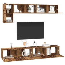 Ensemble meuble TV 5 pcs Bois Ancien Bois d'ingénierie 630158630158