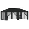 Gazebo avec murs latéraux 6 x 3 m Noir Polyester et Acier 190 630159630159
