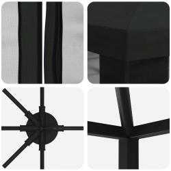 Gazebo avec murs latéraux 6 x 3 m Noir Polyester et Acier 190 630159630159