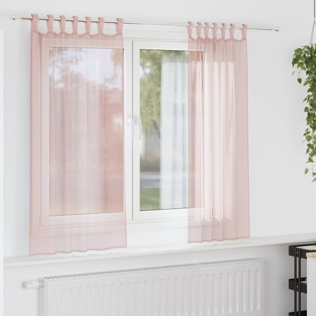 Voilages à œillets 2 pcs rose clair 140 x 175 cm 630166630166