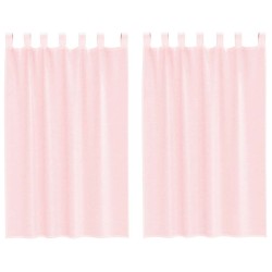 Voilages à œillets 2 pcs rose clair 140 x 175 cm 630166630166