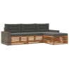 Ensemble de canapés d'extérieur 4 pcs Naturel et Anthracite 630171630171