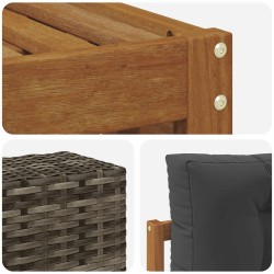 Ensemble de canapés d'extérieur 4 pcs Naturel et Anthracite 630171630171