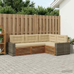 Ensemble de canapés d'extérieur 4 pcs Naturel et Beige 630172630172
