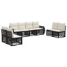 Ensemble de canapé de jardin 8 pcs Noir et blanc crème 630177630177